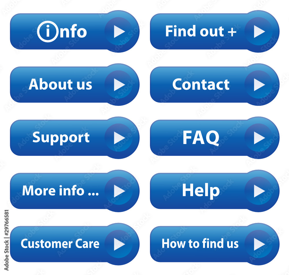 INFO Web Buttons (information find out more about us faq poster) INFO Web Buttons (information find out more about us faq poster)