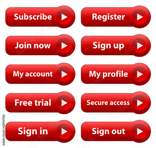 MARKETING Web Buttons (subscribe sign up register online join)