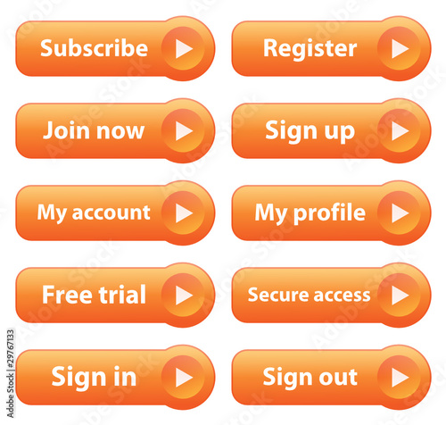 MARKETING Web Buttons (subscribe sign up join register online)