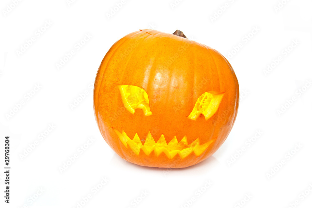 Halloween pumpkin lantern isolated on white Halloween pumpkin lantern isolated on white
