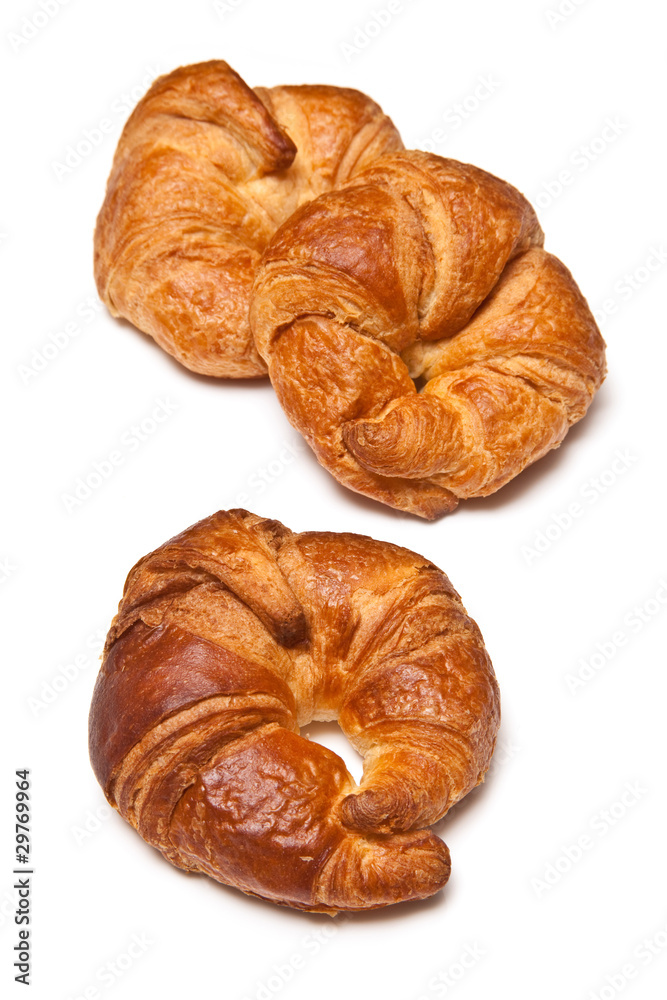 Croissants isolated on a white ackground.