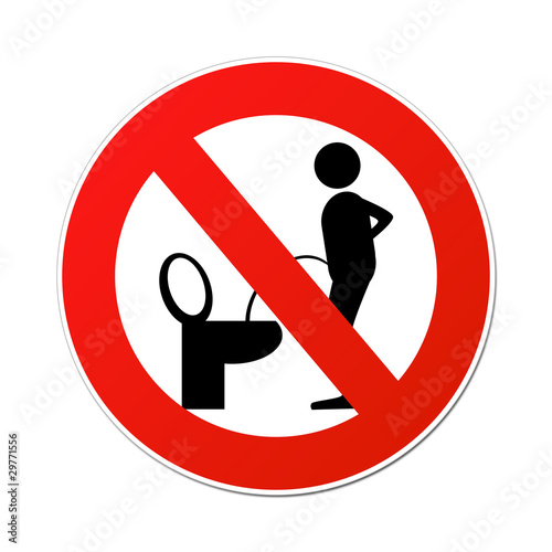 im sitzen pinkeln, schild