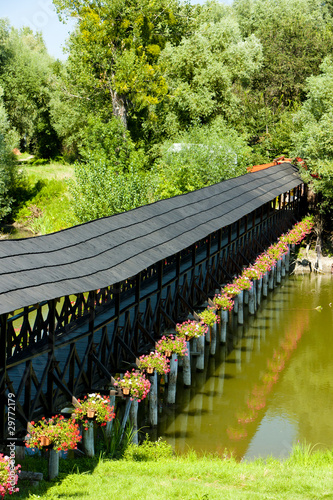 covered wooden bridge, Kolarovo, Slovakia photo