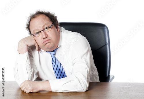 homme d'affaires obèse lassitude démotivé