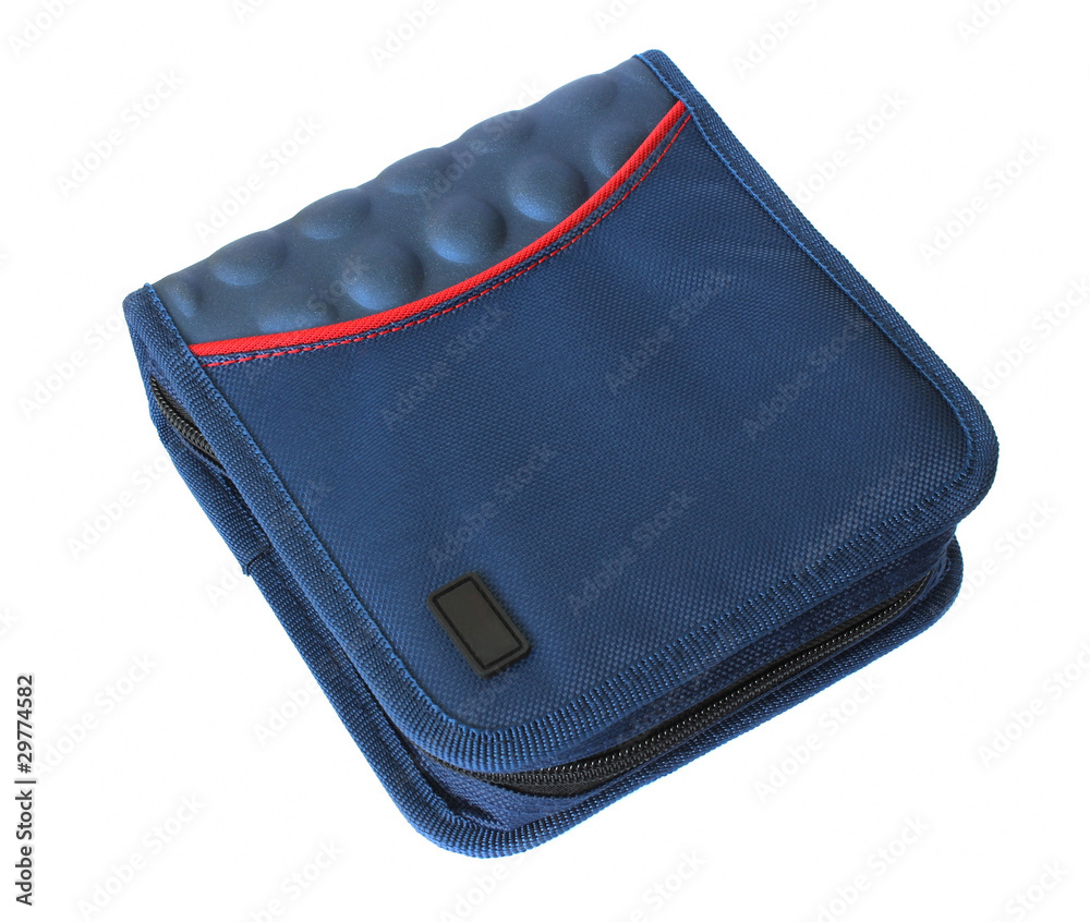 blue cd bag on white background blue cd bag on white background