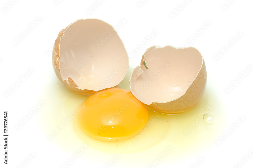 Broken Egg Isolated on White Background Broken Egg Isolated on White Background