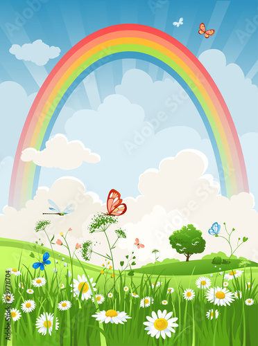 Summer day with rainbow