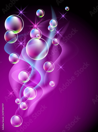 Glowing background with bubbles