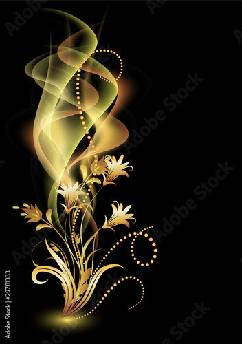 Glowing background with smoke