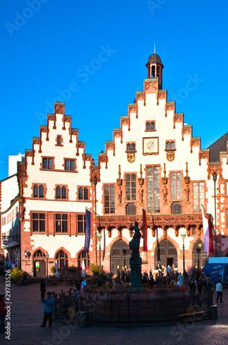 famous Roemerberg in Frankfurt, the former historic city center © travelview