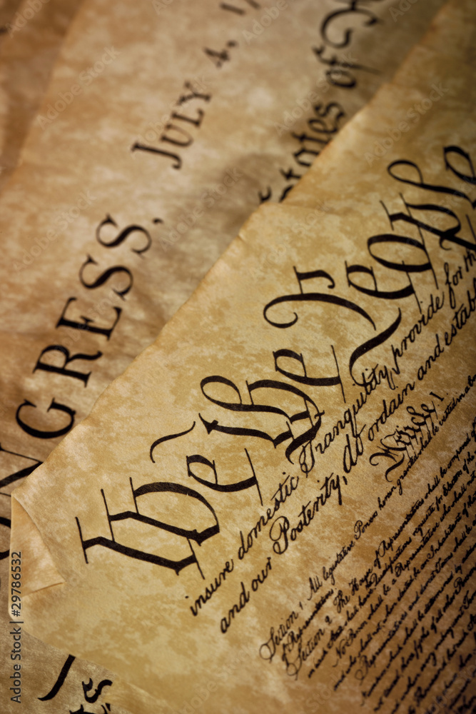 Close-up of the U.S. Constitution