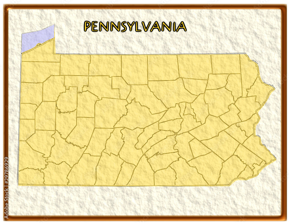 Pennsylvania USA state map seal emblem federal america