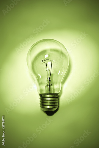 bulb on green