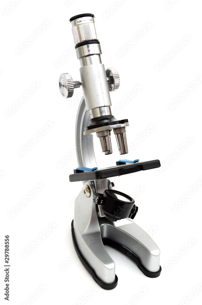 steel Microscope isolated on a white background steel Microscope isolated on a white background
