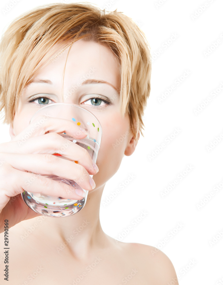 woman drinks water from glass woman drinks water from glass