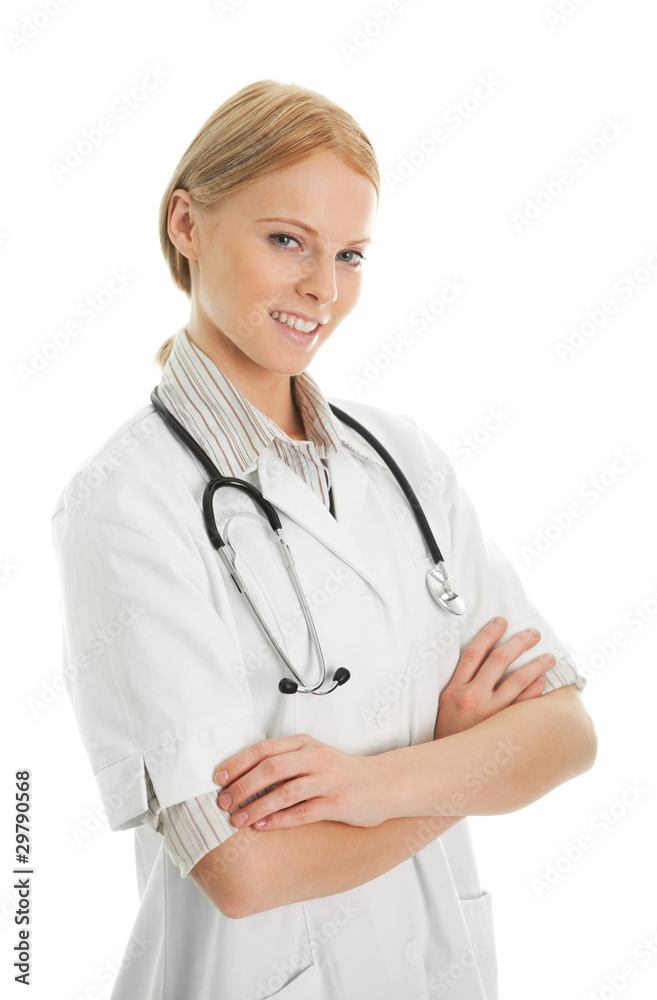 Smiling medical doctor woman with stethoscope Smiling medical doctor woman with stethoscope