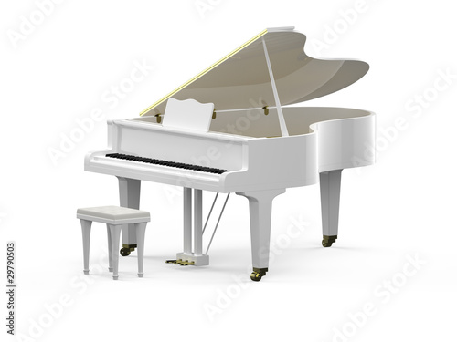 White grand piano