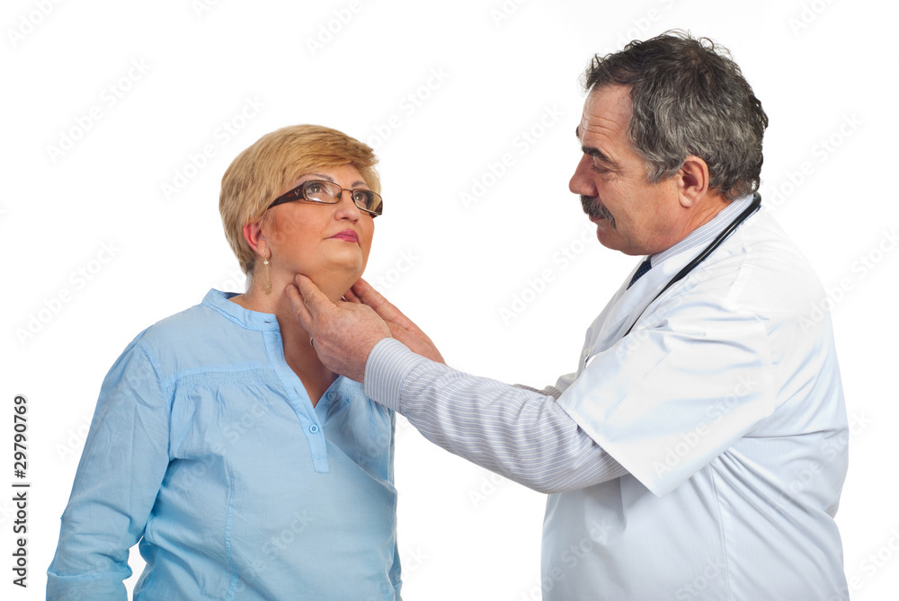 Mature endocrinologist with patient woman