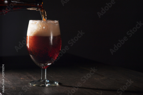 Glass of brown beer