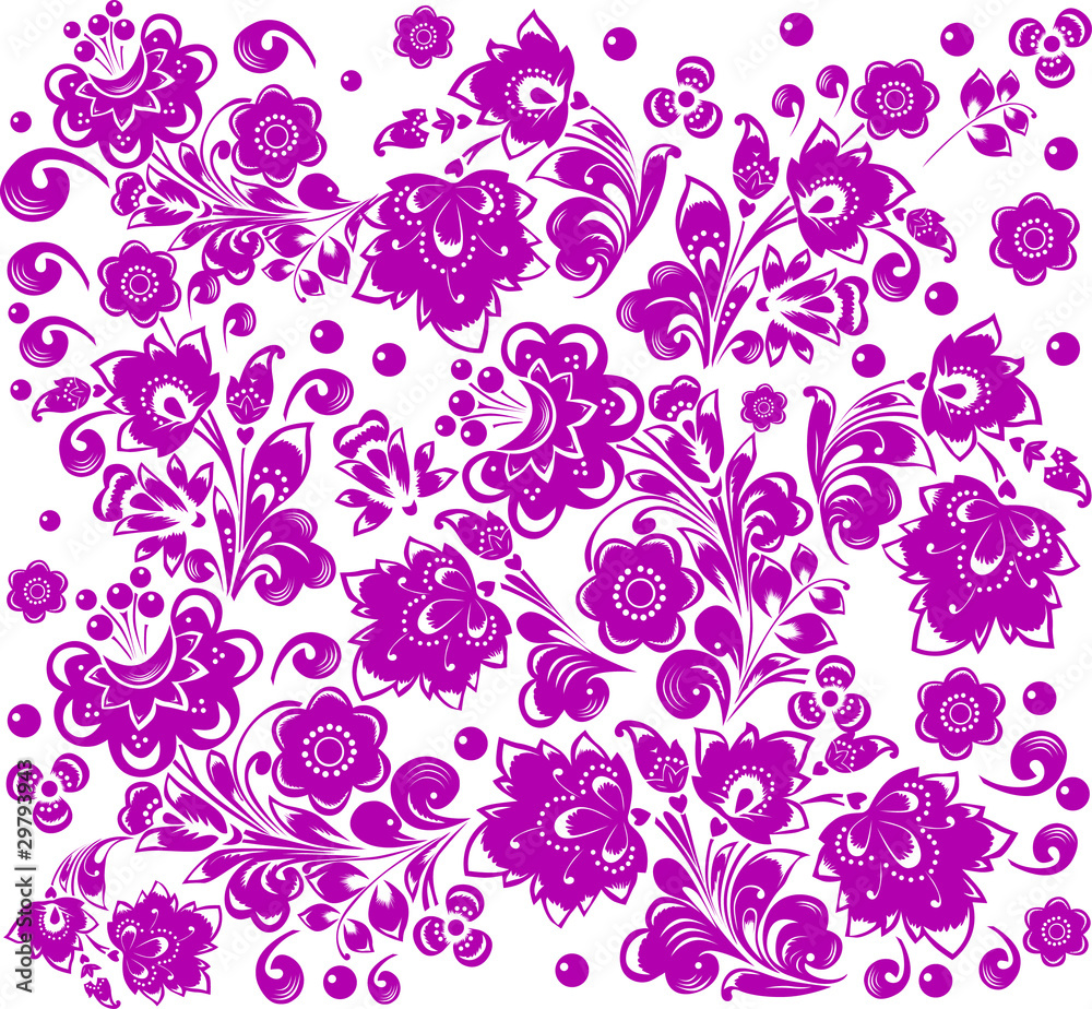 Obraz premium floral lilac decoration on white