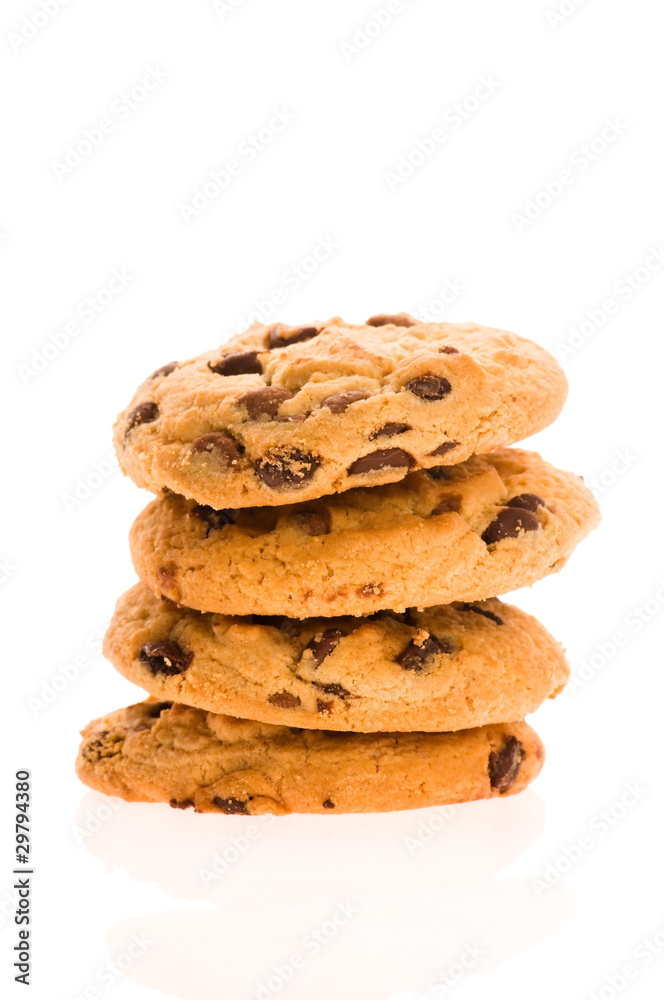 Chocolate Chip Cookies isolated on the white Chocolate Chip Cookies isolated on the white