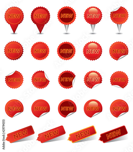 New Badge and Sticker | Red