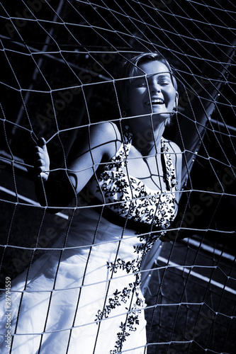 Bride in the net photo