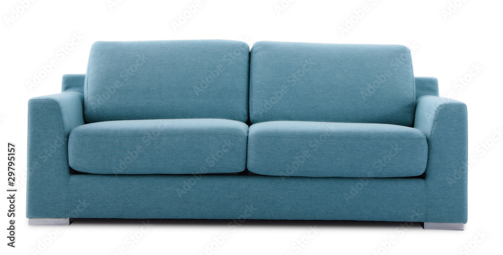 cutout blue couch - obrazy, fototapety, plakaty 