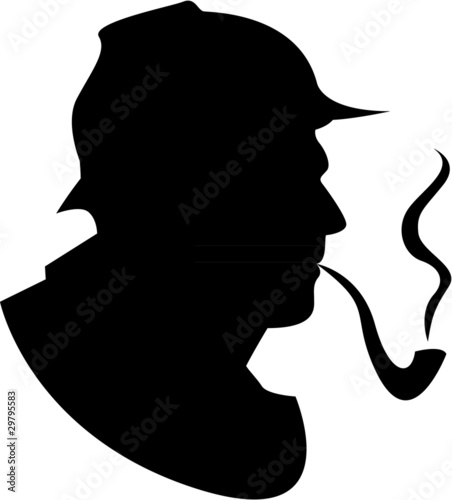 the vector silhouette pipe smoker