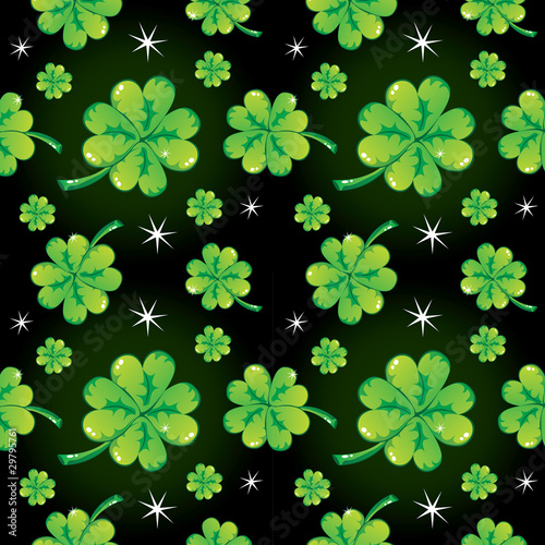 Seamless shamrock pattern photo