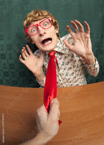 Scared office worker