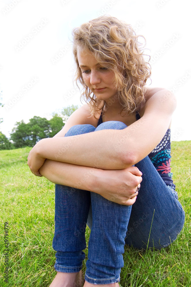 Fototapeta premium Young depressed girl.