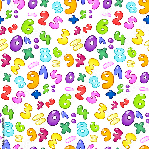 Bubble numbers seamless pattern