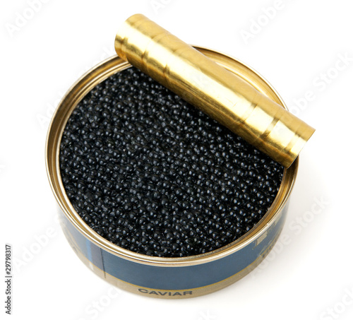 Caviar in metal can