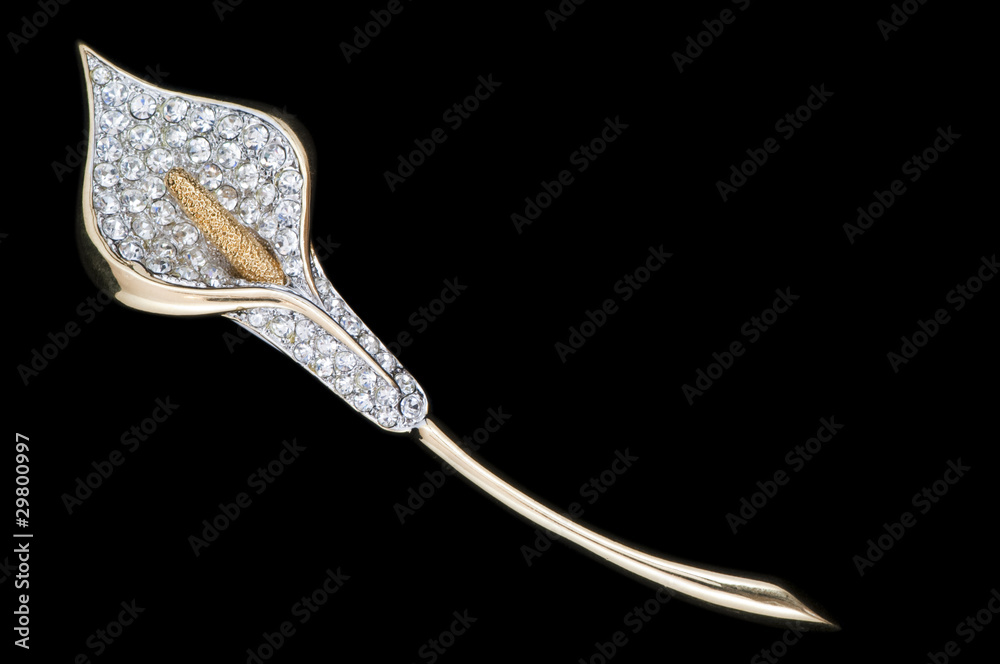 sparkly vintage lilly brooch