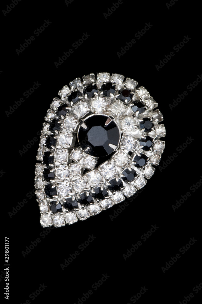 black and white vintage brooch