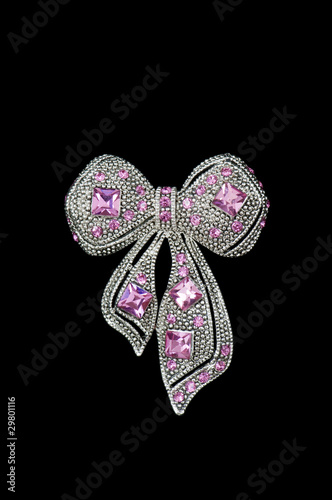 Fototapeta pink bow vintage brooch