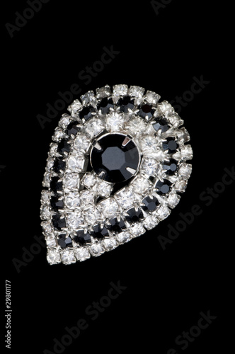 Obraz na płótnie black and white vintage brooch w salonie