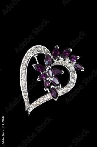 Obraz na płótnie heart vintage brooch w salonie