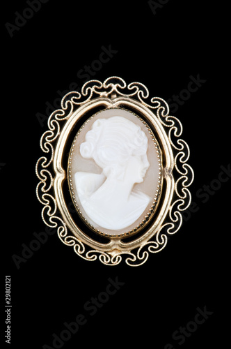 Leinwand Poster vintage cameo brooch