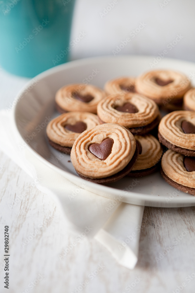 Biscuits with heart shape Biscuits with heart shape