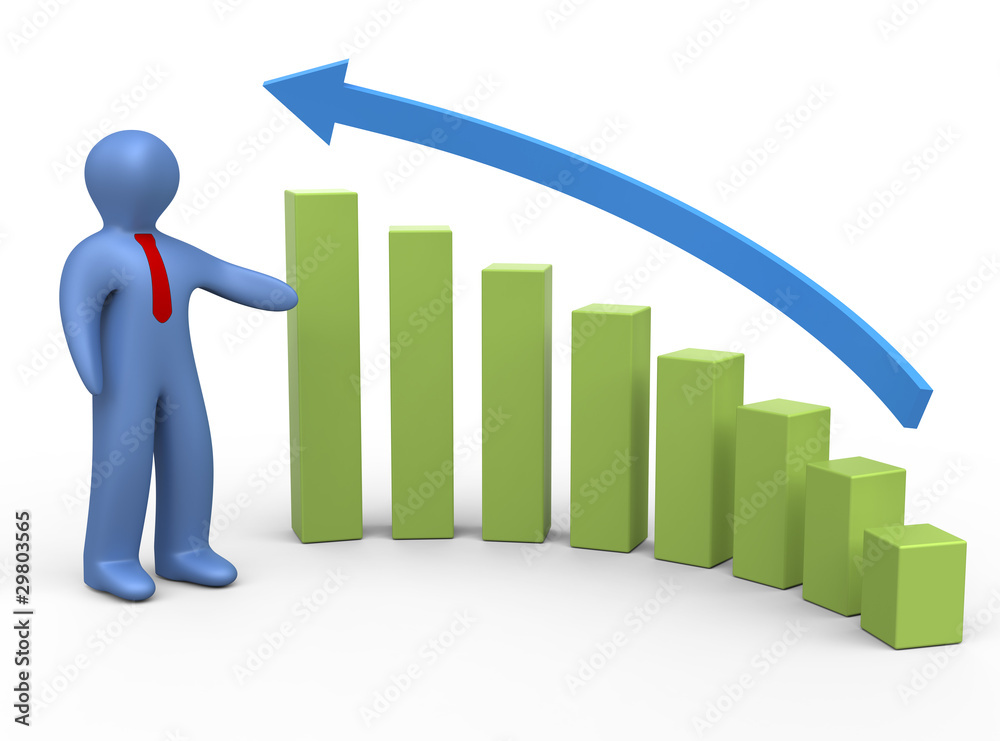 Businessman with bar graph Businessman with bar graph