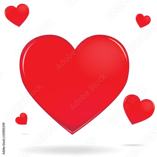 L'amour représenté par plusieurs coeur