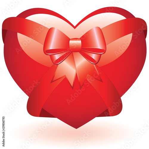 Coeur emballé par papier ruban