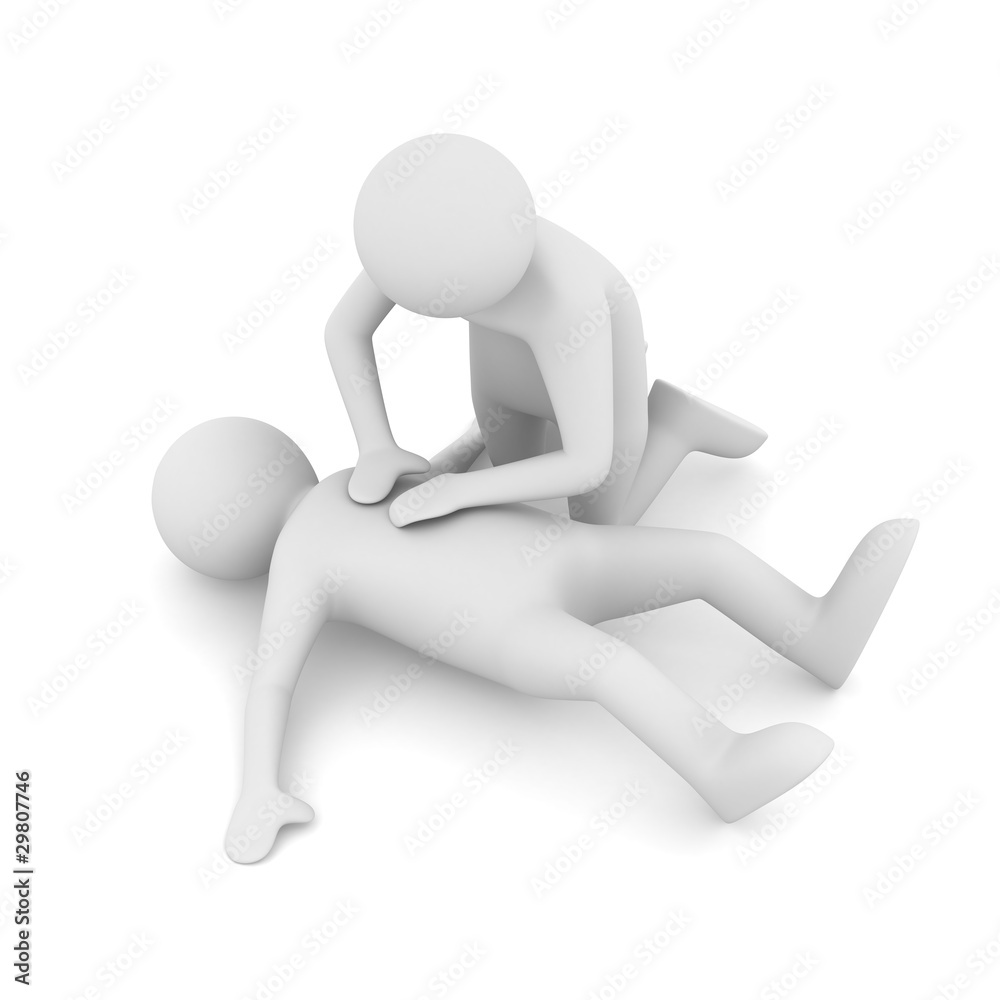 First aid. Artificial breath. Isolated 3D image First aid. Artificial breath. Isolated 3D image