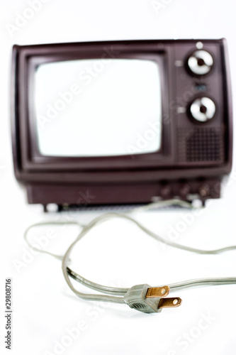 Vintage TV on white