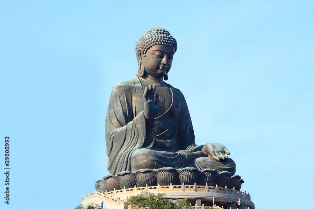 Fototapeta premium Giant Buddha Statue in Tian Tan. Hong Kong, China