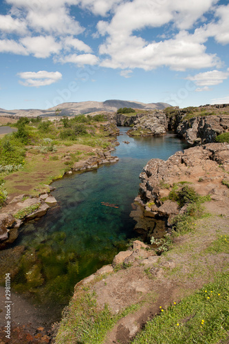 Thingvellir National park - canyon filled with water, Iceland