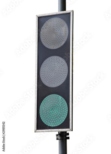 Led traffic light, isolated on white