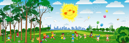 Little kids playing on the playground